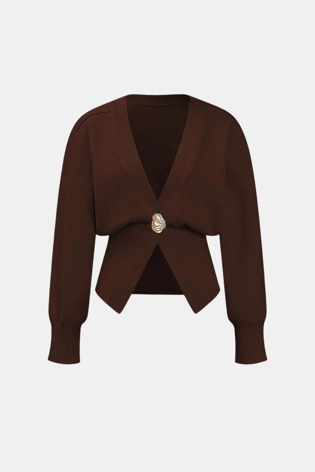 Marta - V-Neck Knit Sweater Cardigan