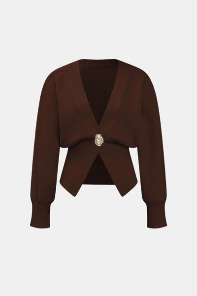 Marta - V-Neck Knit Sweater Cardigan