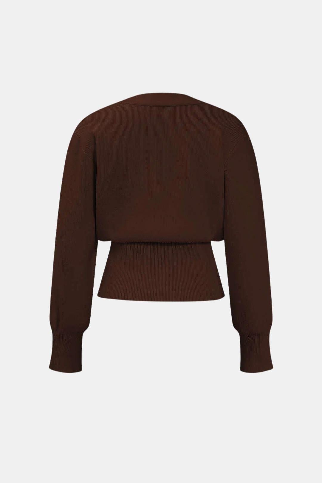 Marta - V-Neck Knit Sweater Cardigan