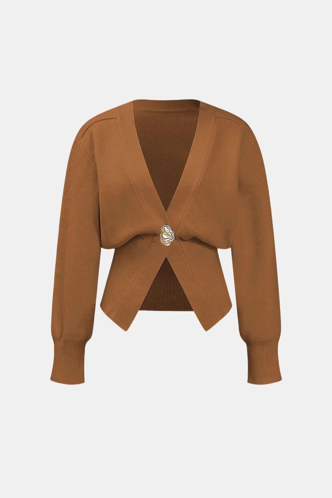Marta - V-Neck Knit Sweater Cardigan