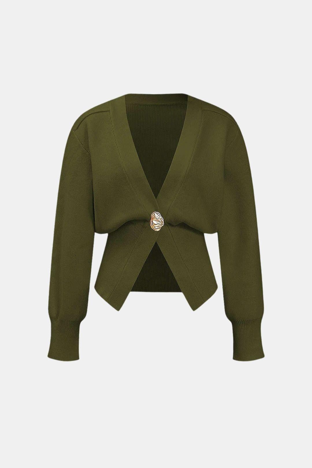 Marta - V-Neck Knit Sweater Cardigan