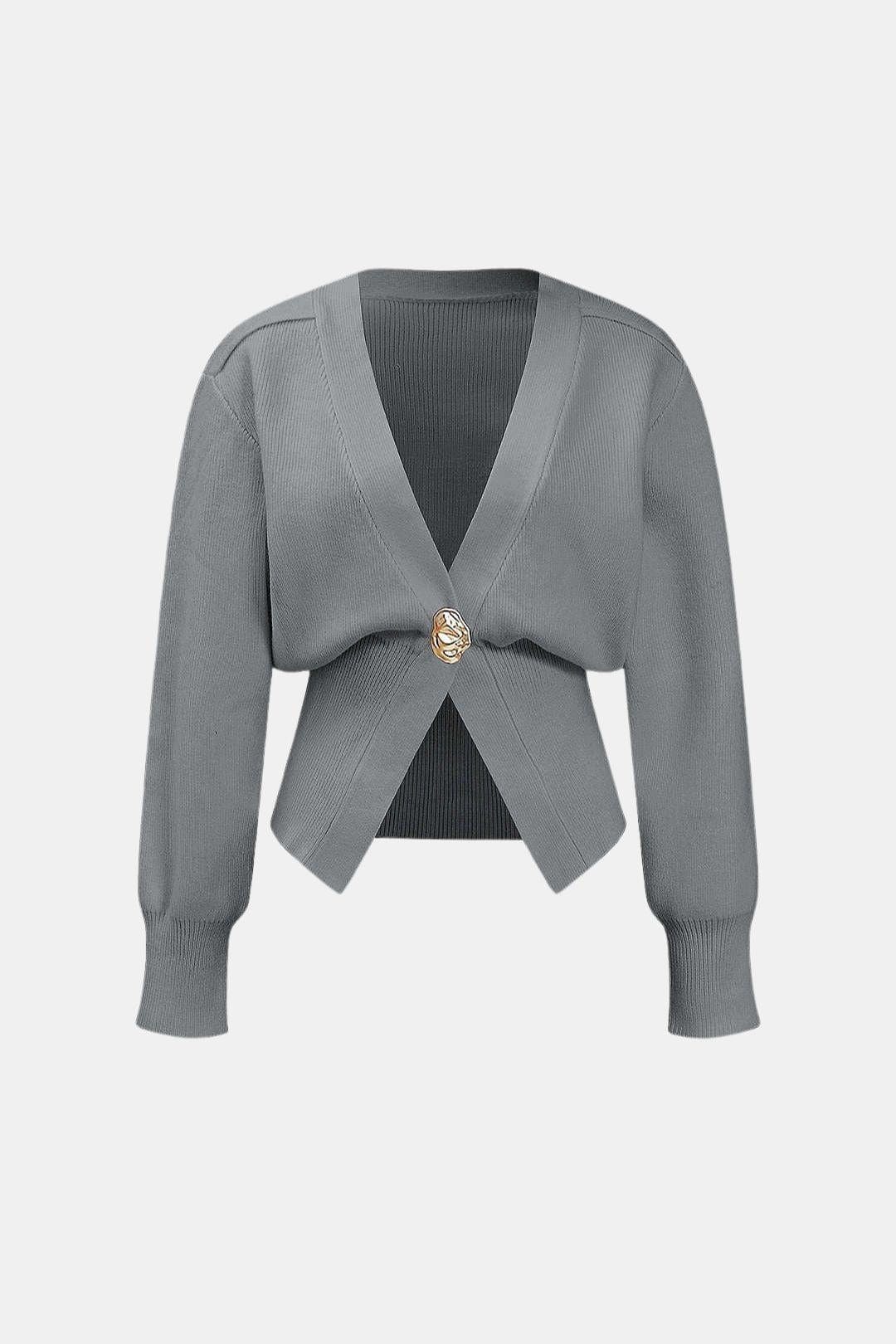 Marta - V-Neck Knit Sweater Cardigan