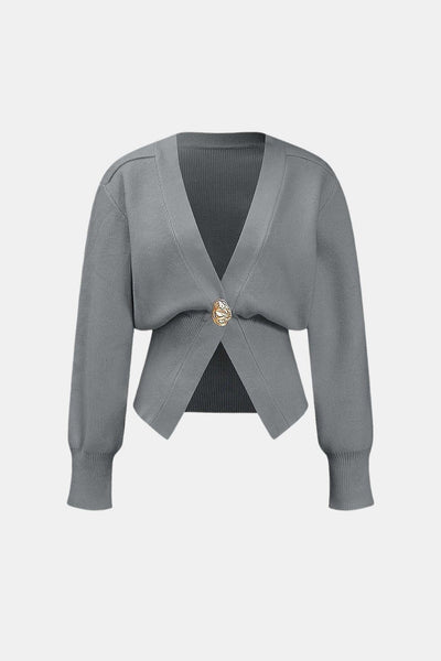 Marta - V-Neck Knit Sweater Cardigan