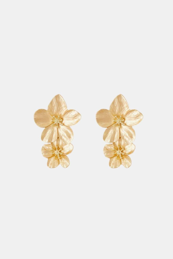 Maya – Flower Drop Earrings in Gold
