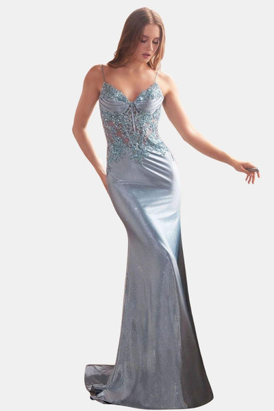 Mela - Satin Mermaid Dress with Beaded Bodice