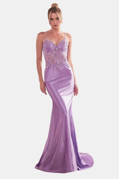 Mela - Satin Mermaid Dress with Beaded Bodice