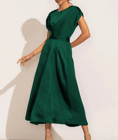 Meloria – Elegant Cap Sleeve Midi Dress