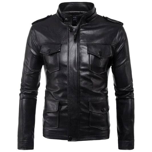 Faux Leather Jacket with Detachable Hood | Stylish and Functional | Versatile Design