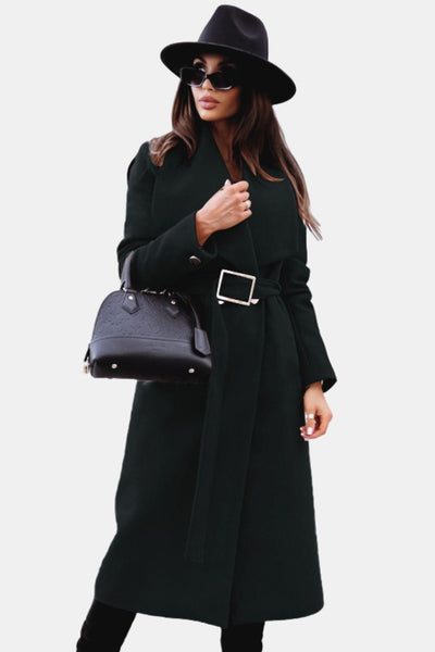 Milena - Belted V-Neck Overcoat