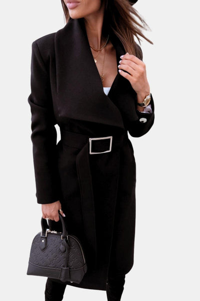 Milena - Belted V-Neck Overcoat