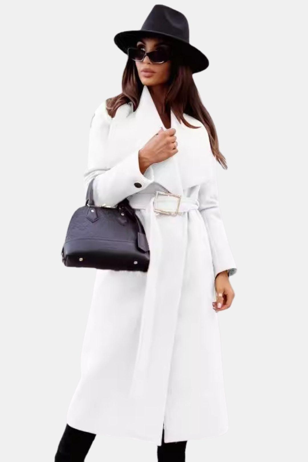 Milena - Belted V-Neck Overcoat