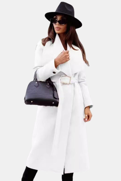 Milena - Belted V-Neck Overcoat