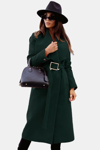 Milena - Belted V-Neck Overcoat