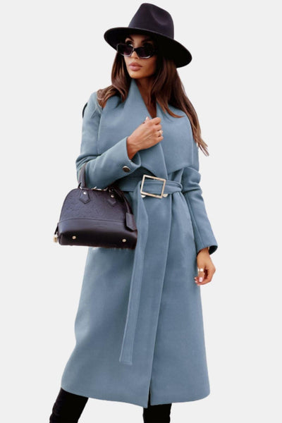 Milena - Belted V-Neck Overcoat