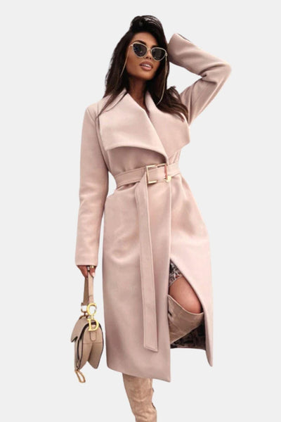 Milena - Belted V-Neck Overcoat