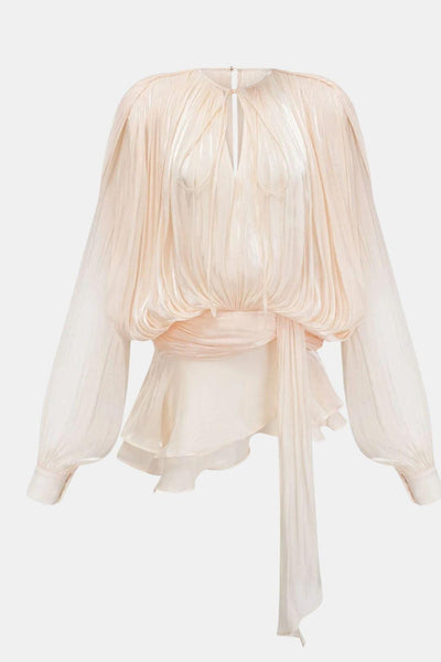Miora –  Pleated Mini Dress with Ruched Hem