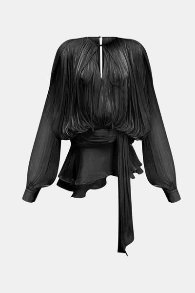 Miora –  Pleated Mini Dress with Ruched Hem