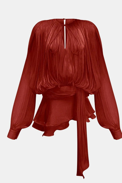Miora –  Pleated Mini Dress with Ruched Hem