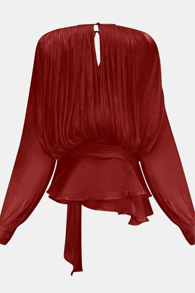 Miora –  Pleated Mini Dress with Ruched Hem