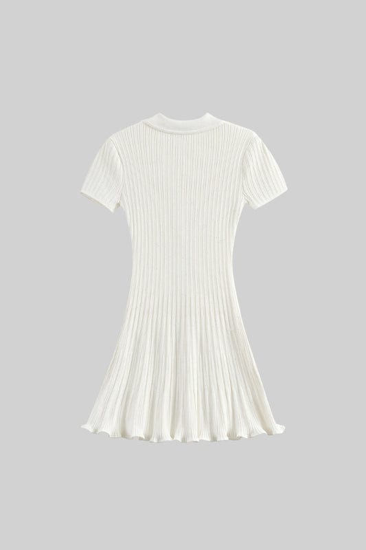 Carlotta - Short Sleeve Hourglass Midi Dress in White