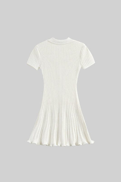 Carlotta - Short Sleeve Hourglass Midi Dress in White