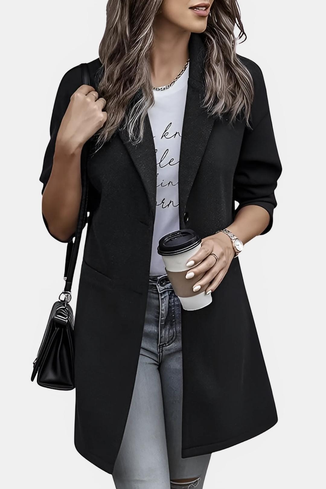 Mirthe - Elegant Mid-Length Coat for Women