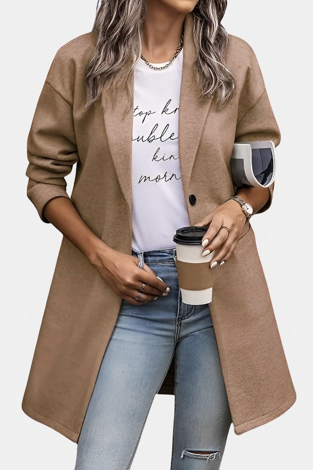 Mirthe - Elegant Mid-Length Coat for Women