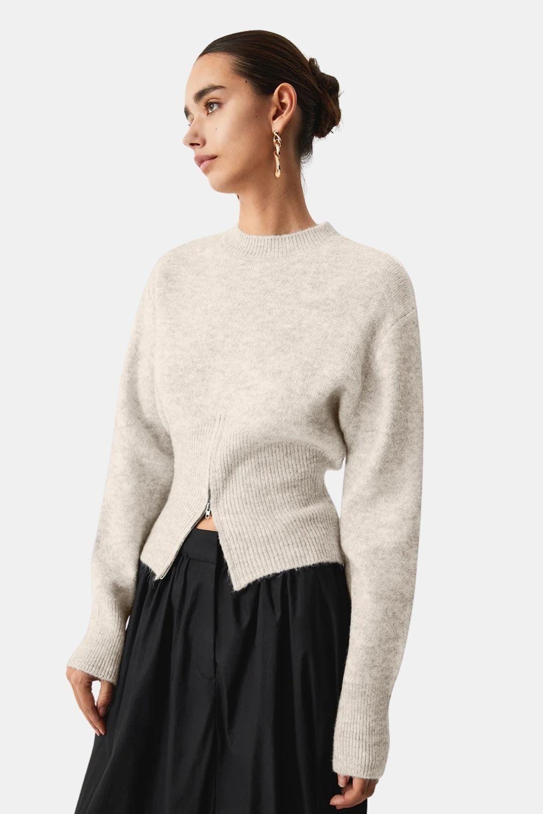 Monica – Half Zip Fuzzy Sweater
