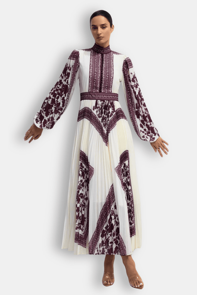 Noemi – Pleated Floral Print Maxi Dress