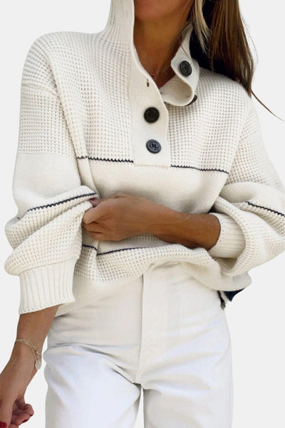 Nami – Open Collar Button Up Sweater