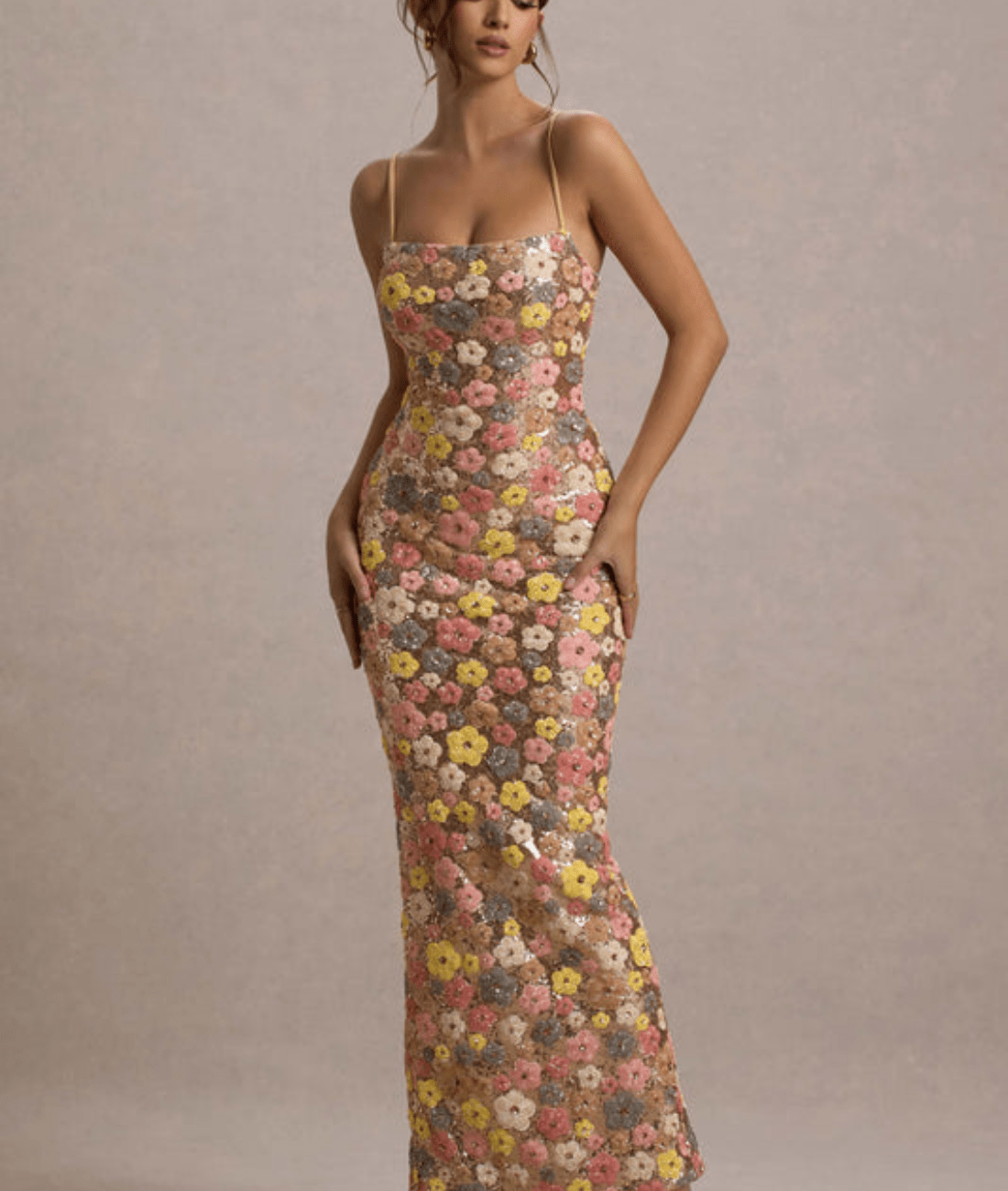 Nerolisia – Floral Pattern Sleeveless Maxi Dress