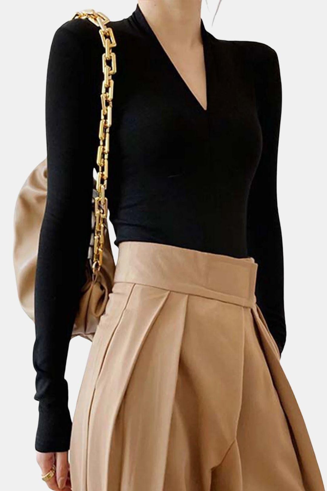 Niana – Solid Long Sleeve Knit Top