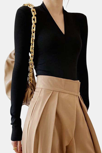 Niana – Solid Long Sleeve Knit Top