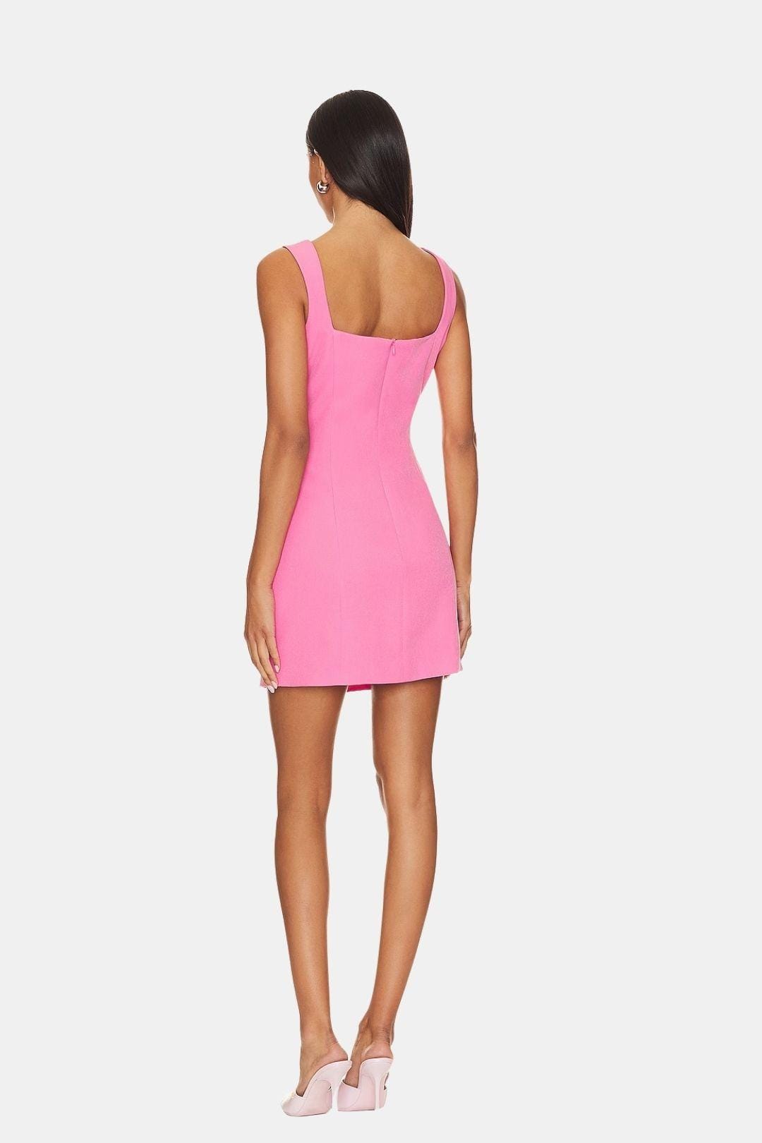 Nicky - Floral Accent Pink Mini Dress