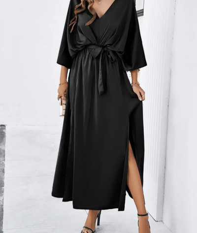 Nikoleta – V-Neck Satin Maxi Dress