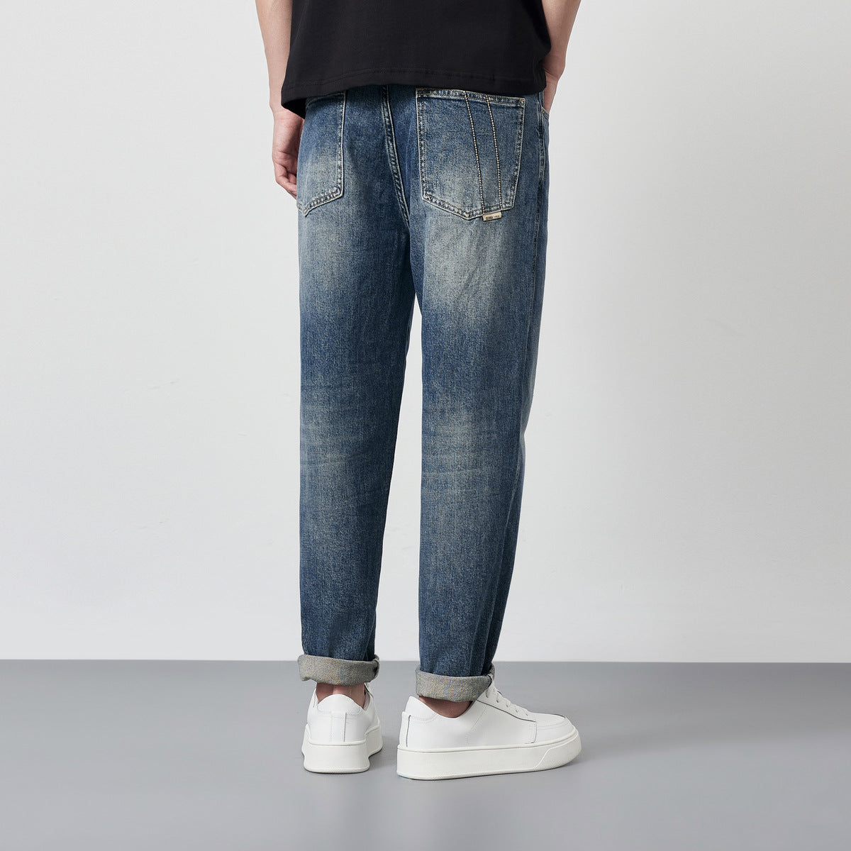 Relaxed-Fit Washed Denim Jeans | Classic Casual Style | Comfortable and Durable