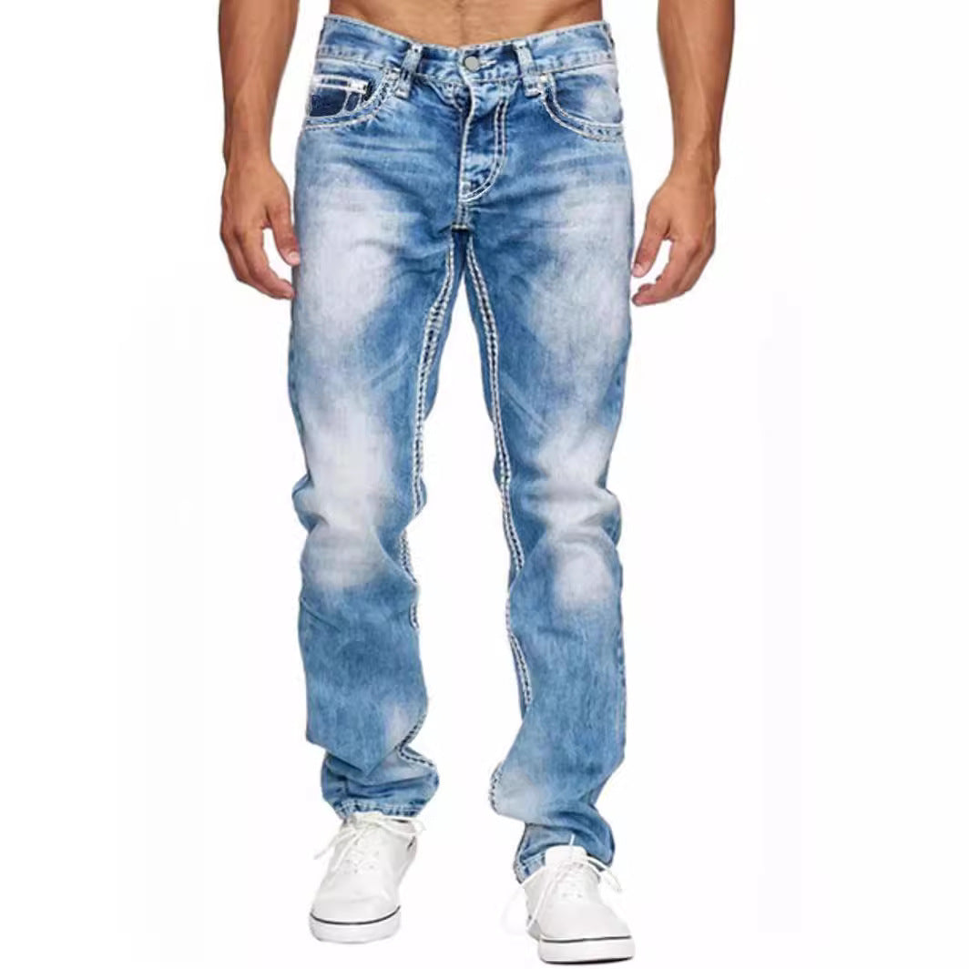 Straight-Leg Washed Denim Jeans | Bold and Modern | Comfortable Fit