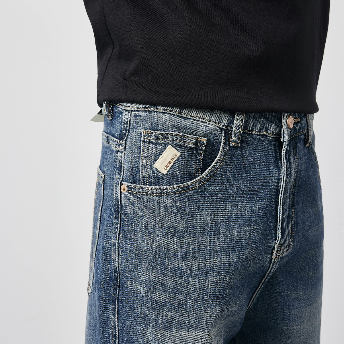 Relaxed-Fit Washed Denim Jeans | Classic Casual Style | Comfortable and Durable