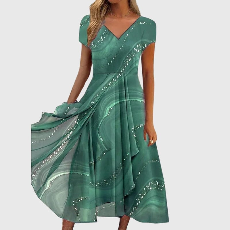 Penelora – Draped Sleeve Midi Dress