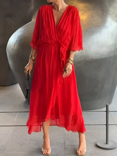 Persillia - Flowing Sleeve Midi Dress