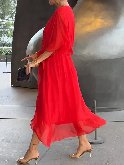 Persillia - Flowing Sleeve Midi Dress