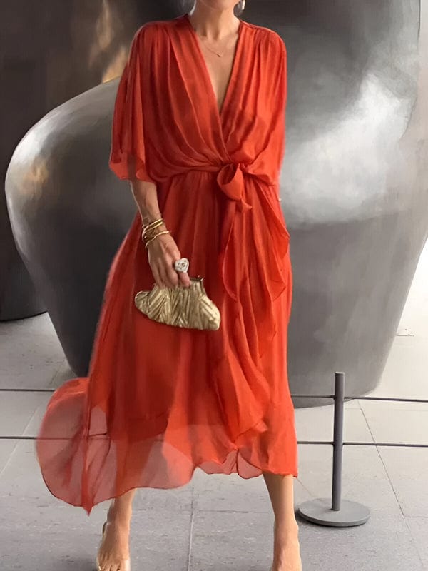 Persillia - Flowing Sleeve Midi Dress
