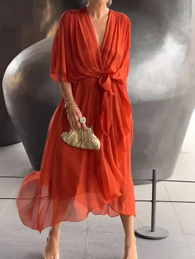 Persillia - Flowing Sleeve Midi Dress