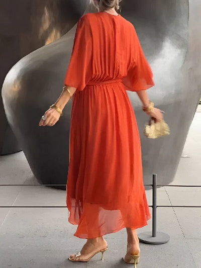 Persillia - Flowing Sleeve Midi Dress