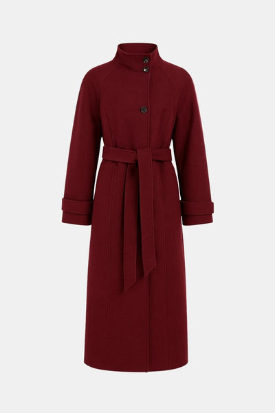Phoebe – Classic Funnel Neck Belted Midi Coat