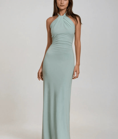 Poseelle – Elegant Halter Neck Maxi Dress