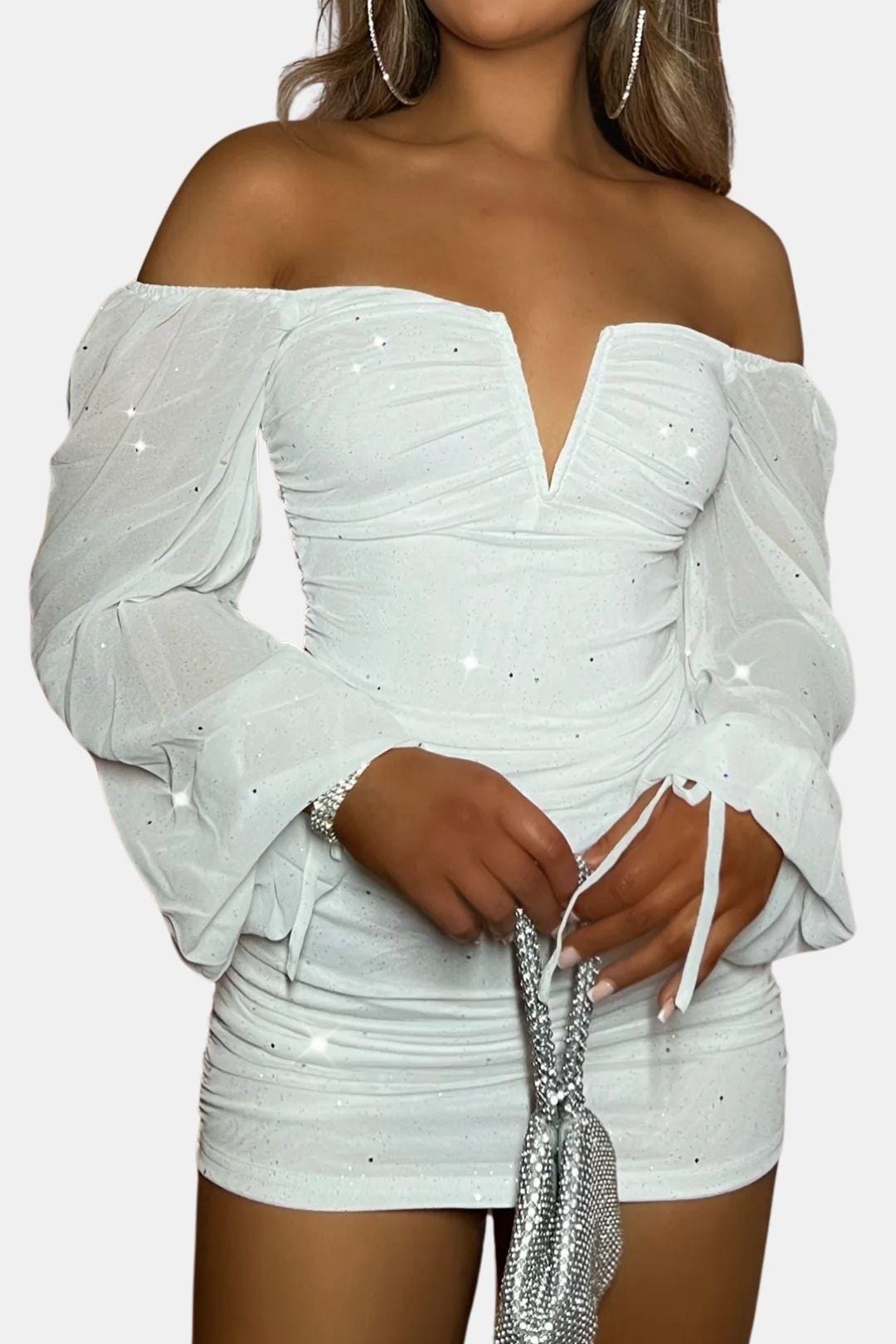 Precille – Sparkle Long Sleeve Bodycon Mini Dress