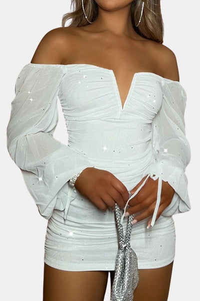 Precille – Sparkle Long Sleeve Bodycon Mini Dress