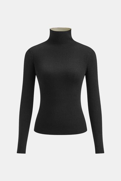 Rebecca – Two-Tone Long Sleeve Knit Top