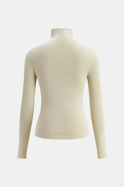 Rebecca – Two-Tone Long Sleeve Knit Top